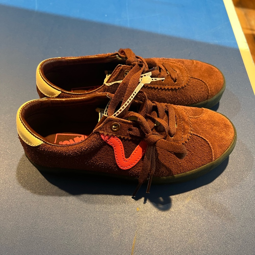 NEW Vans Off The Wall Sport Low Top Sneaker Pop Brown Pink Suede M 4 W 5.5 - Picture 2 of 5